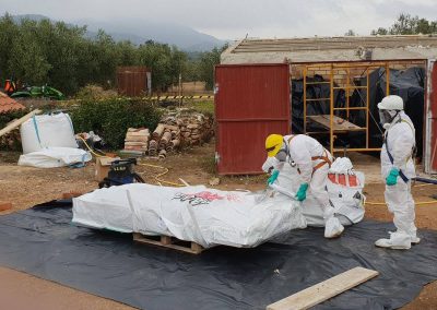 Descontaminación de amianto almacén